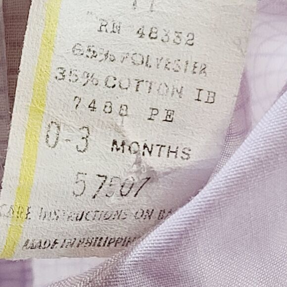 Vintage 90s Pastel Purple Checked Baby Girl Dress Elephant Hearts Balloons - Picture 5 of 10